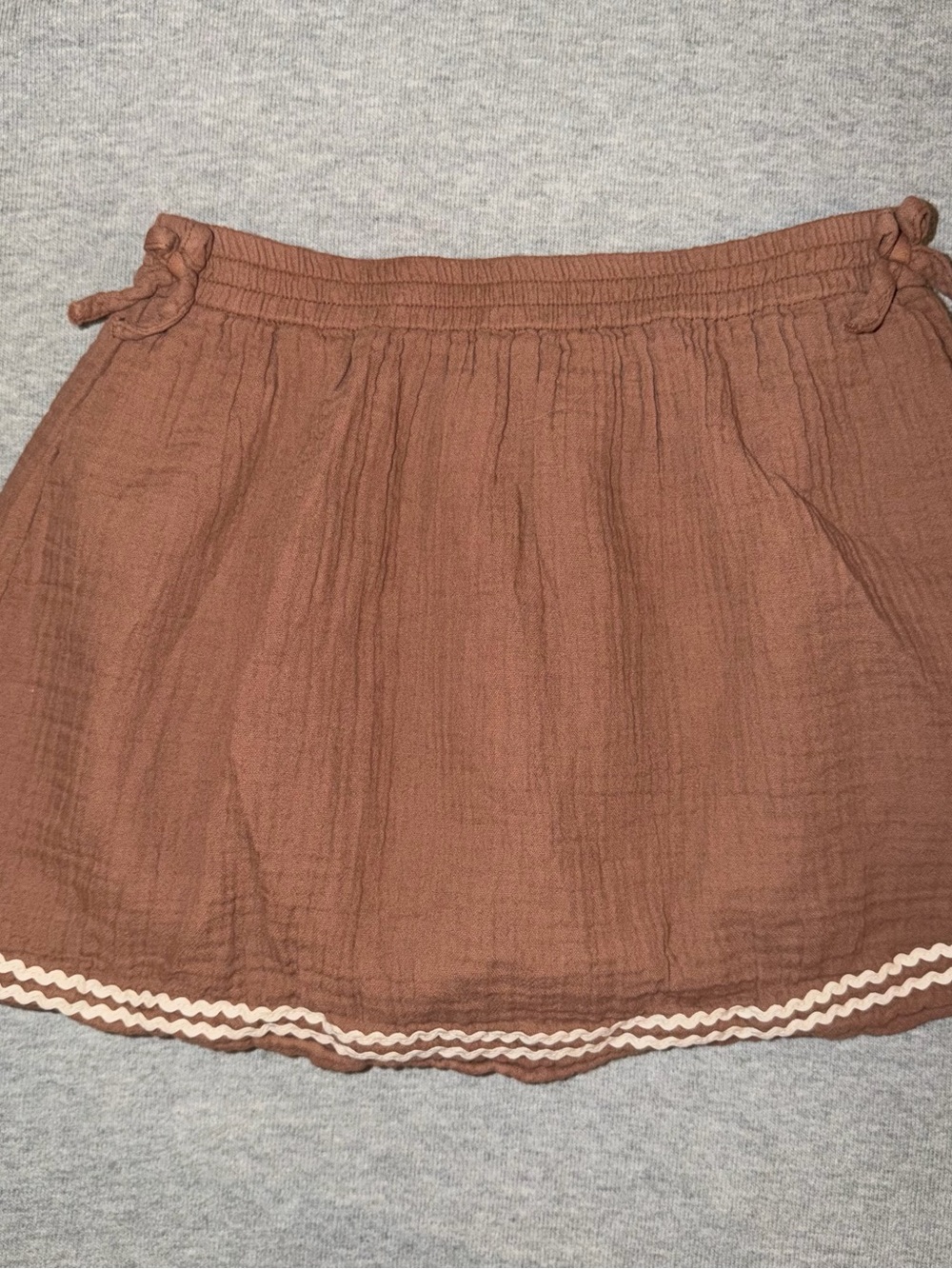 Zara Girls Brown Skirt with Cream Trim